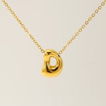 Gold color / 1 Piece Simple Series Daily Letter D Titanium Steel  Gold Color Unisex Pendant Necklaces Picture4